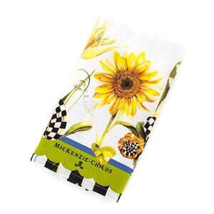 Brand New MACKENZIE CHILDS Sunflower Kitchen Dish Towel 18in x 26in Cotton